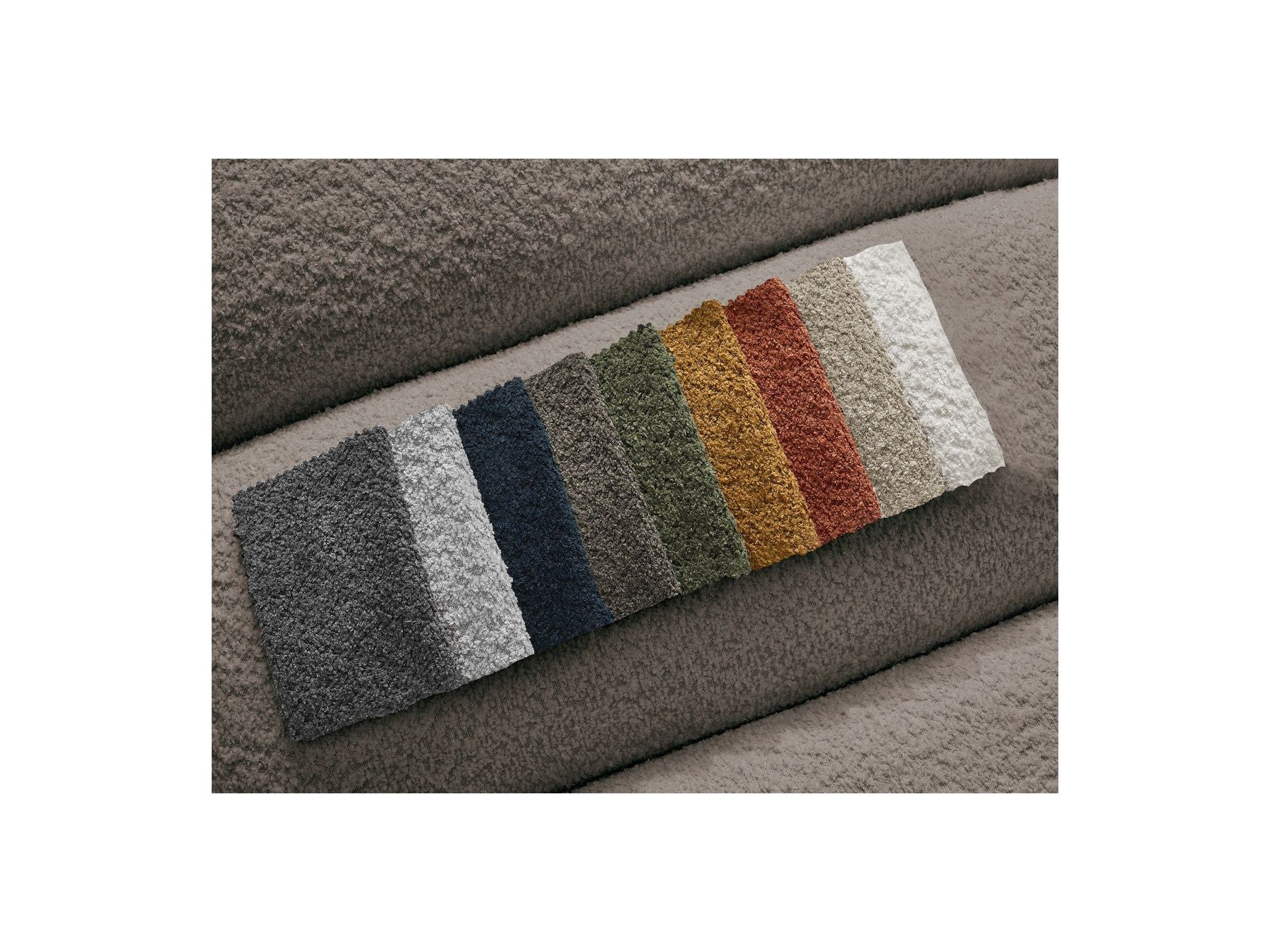 Talia - Canapé D'Angle Fixe - Tissu Bouclette - Angle Gauche