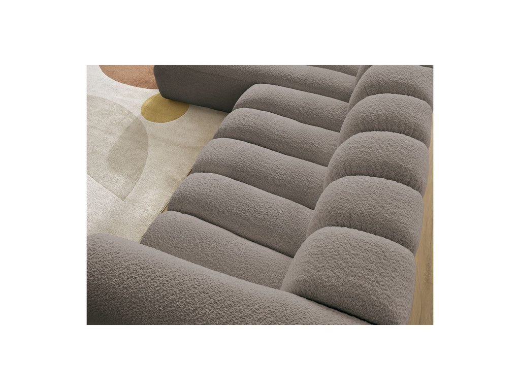 Talia - Canapé D'Angle Fixe - Tissu Bouclette - Angle Gauche