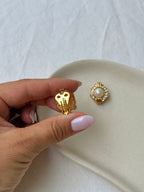 Boucles D’Oreilles Vintage - Perles Et Strass Fantaisie