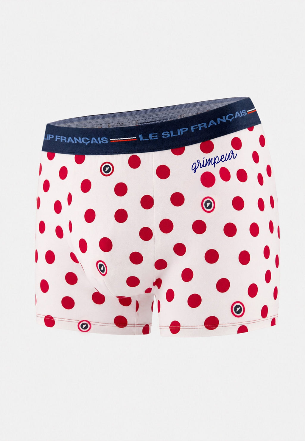 Prikkede boxershorts Redoutable i bomuld med klatrerprint - Hvid rød