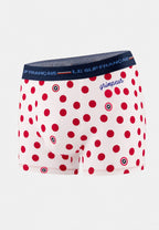 Prikkede boxershorts Redoutable i bomuld med klatrerprint - Hvid rød