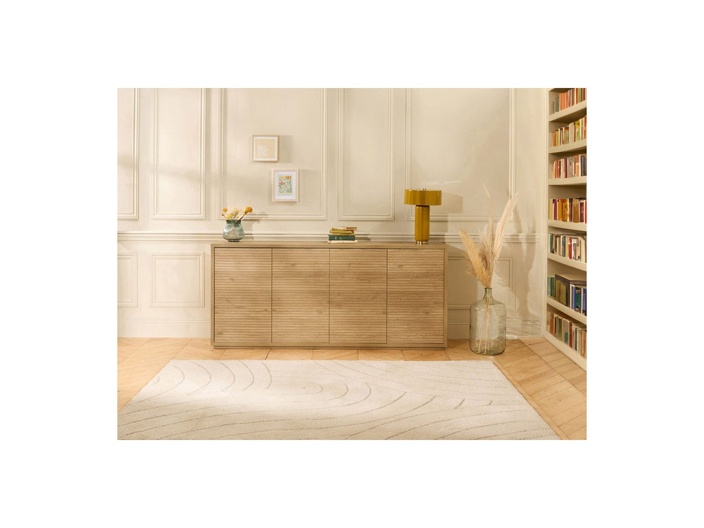 FERRET - Aparador 4 puertas - Efecto listones de madera