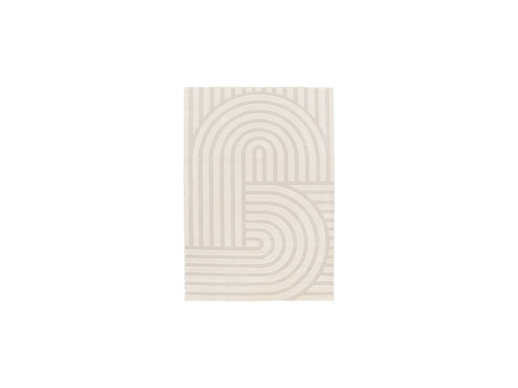 Shylo - Tapis Poils Ras - Motif Géométrique - Beige