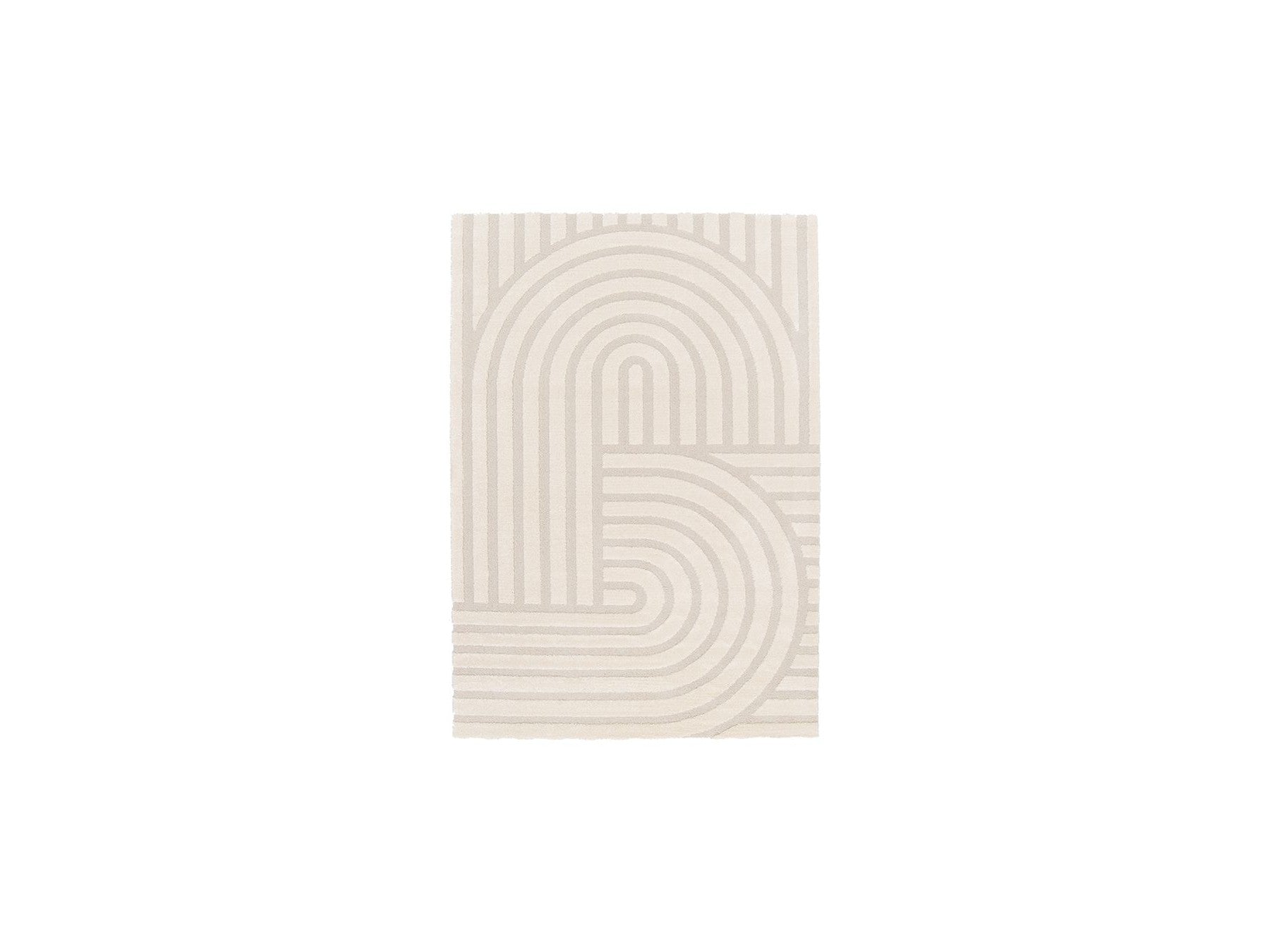 Shylo - Tapis Poils Ras - Motif Géométrique - Beige