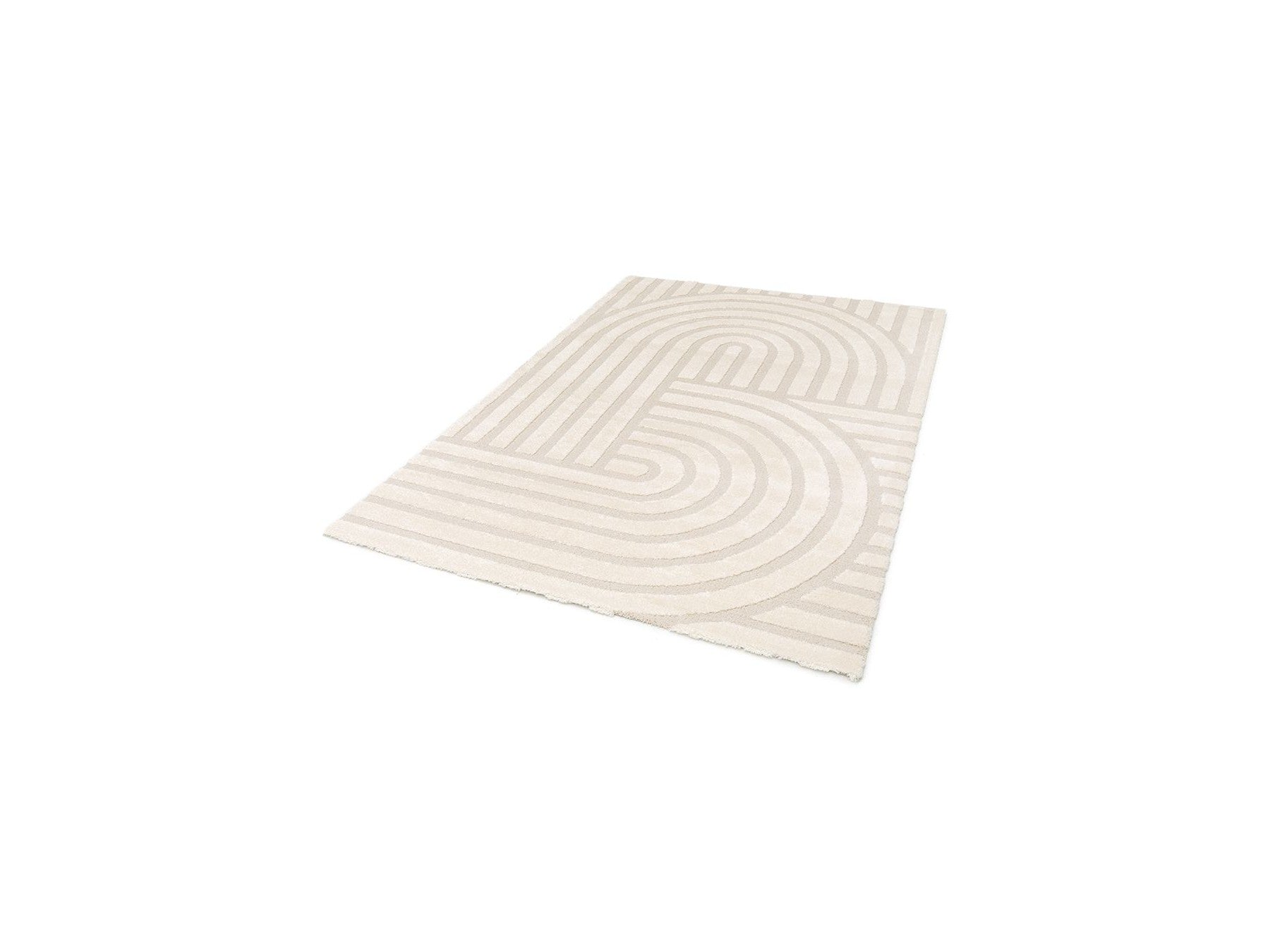 Shylo - Tapis Poils Ras - Motif Géométrique - Beige