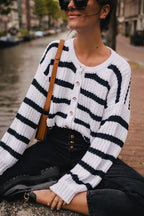 Rico Écru Navy Cardigan