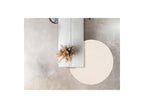 Ondelia - Tapis Rond Poils Ras - Motif Géométrique - Crème