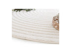 Ondelia - Tapis Rond Poils Ras - Motif Géométrique - Crème