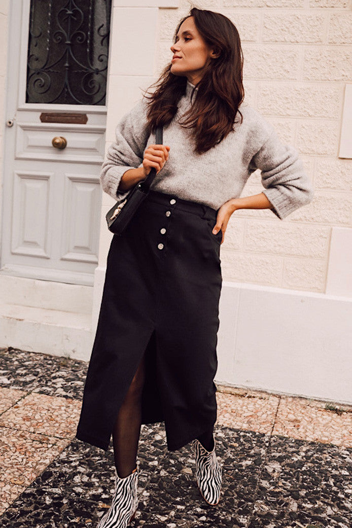 Falda Stella Gabardina Negro