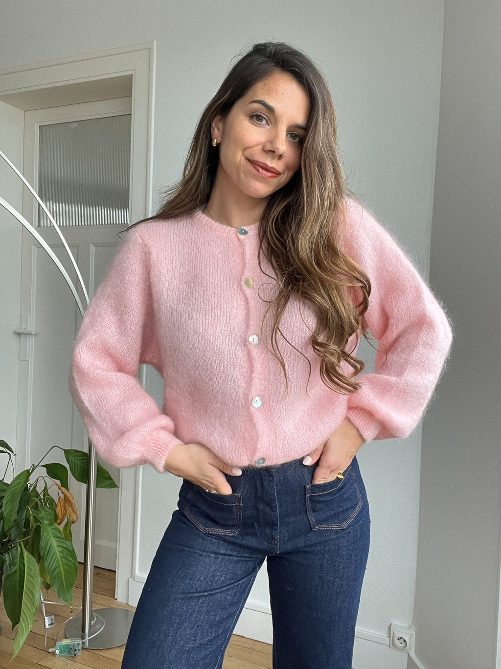 Punto de lana rosa Bianca