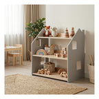 Étagère À Jouets – Blanc & Gris