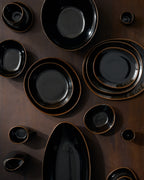 Out Of Lines - Set Of 2 Plates - L - Stoneware - Brown Black
