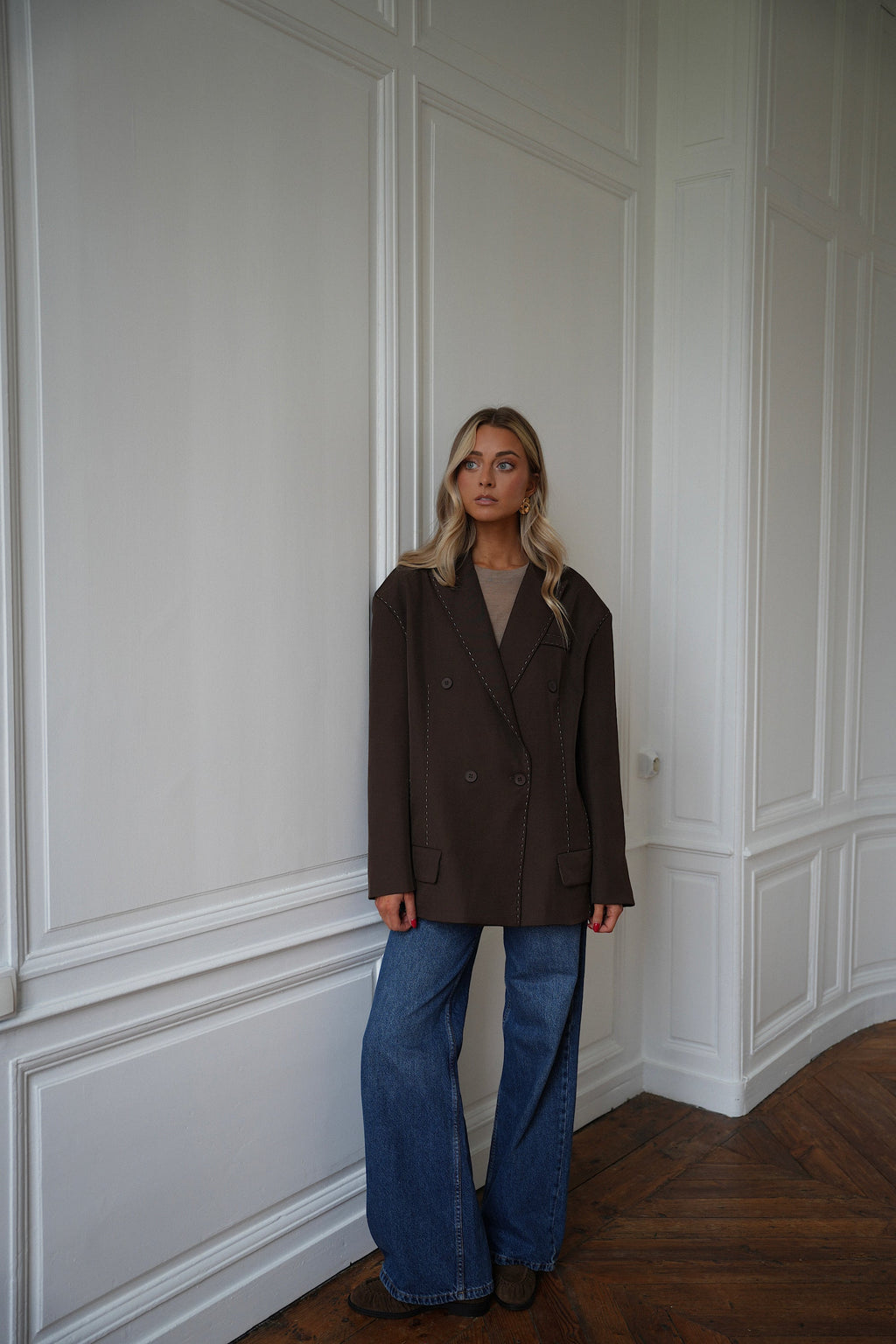 Flavie Blazer Jacket - Chocolate