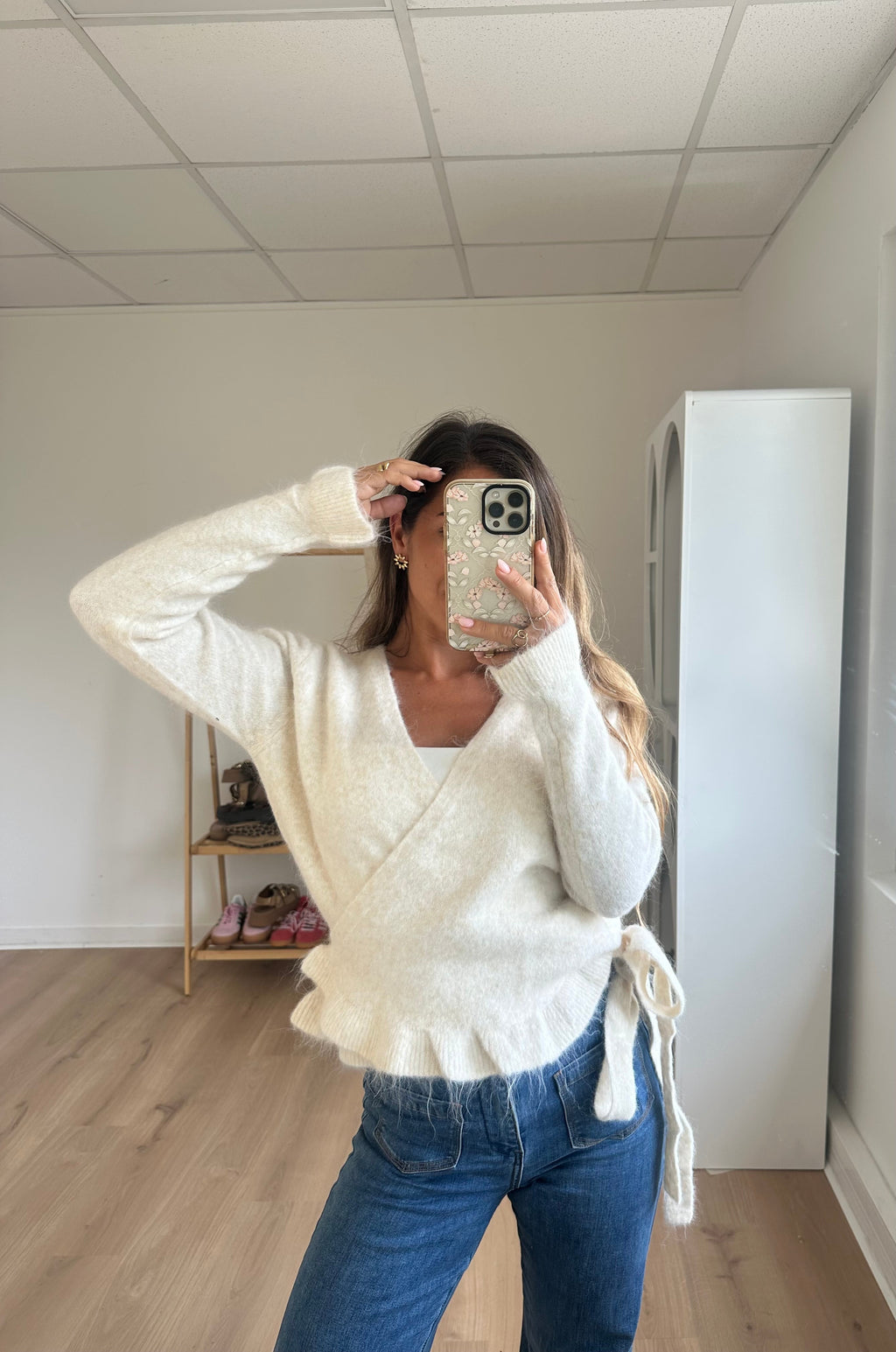 Cardigan à noeud Helena beige
