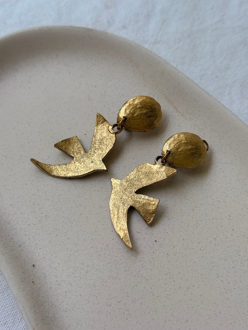 Boucles D’Oreilles Vintage - Oiseaux Dorés