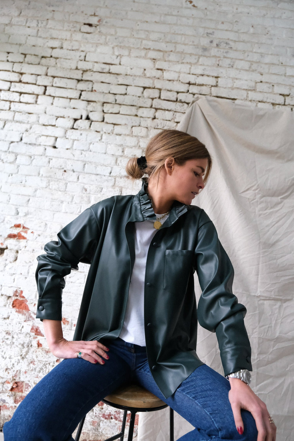 Sobrecamisa Lou Polipiel Verde Oscuro