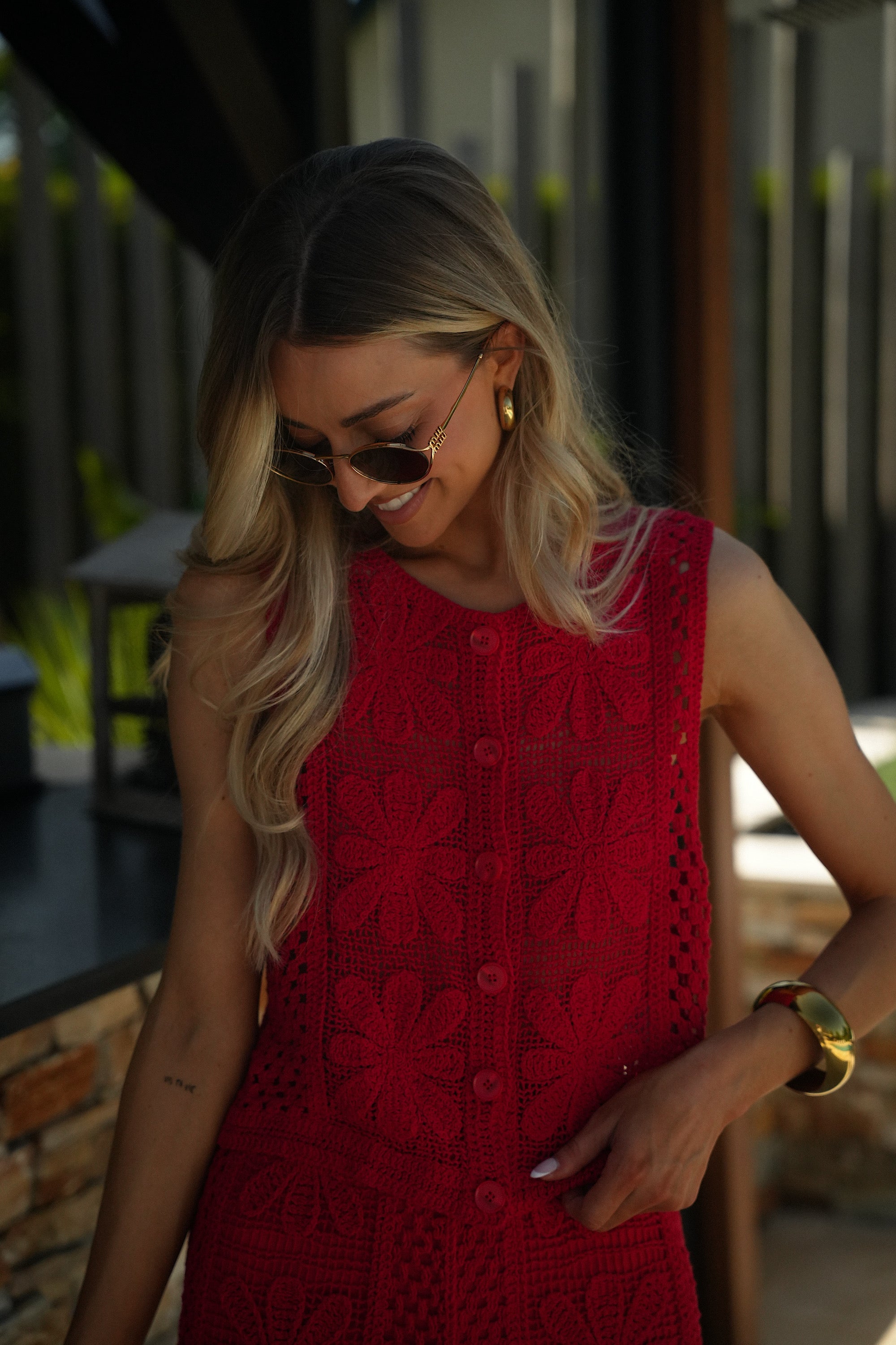 Top Crochet Léo - Rouge