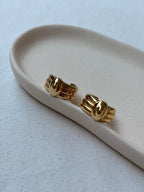 Vintage Earrings - Gold Twisted Hoops