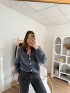 Maille En Laine Bianca Gris Foncé