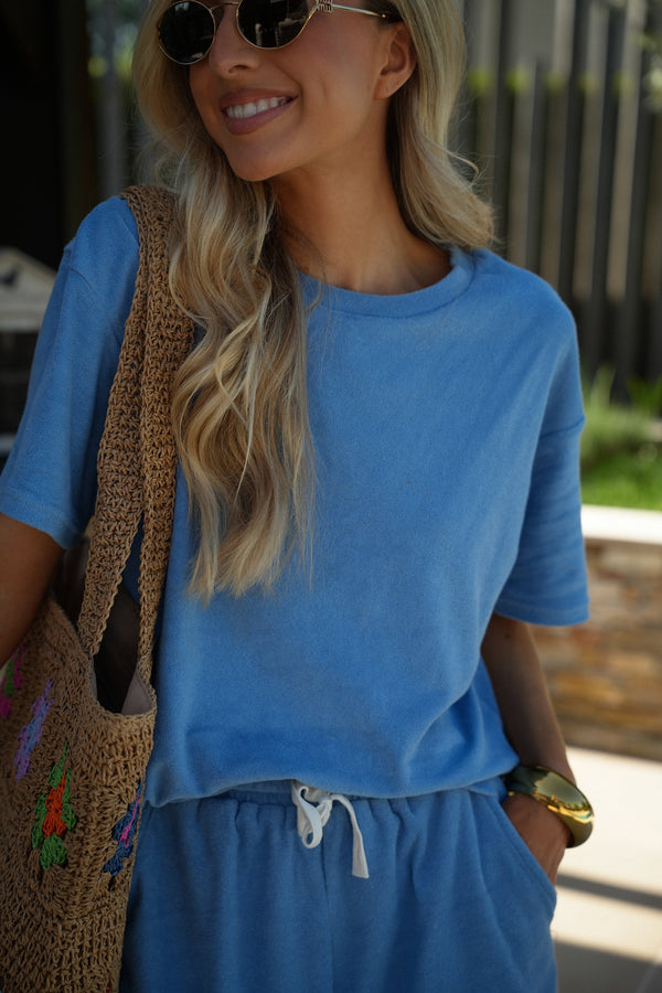 Tiago Terry T-Shirt - Blue