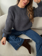 Dark Gray Gaia Mohair And Wool Knit