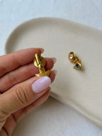 Boucles D’Oreilles Vintage - Géométriques Strass Bleus Et Blancs