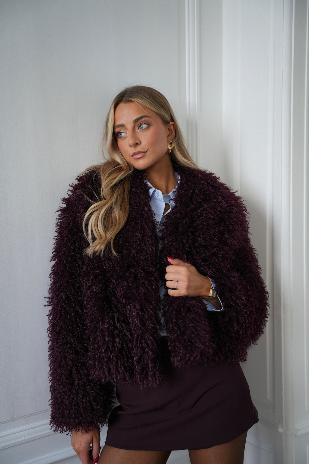 Manteau Fourrure Soanne - Prune