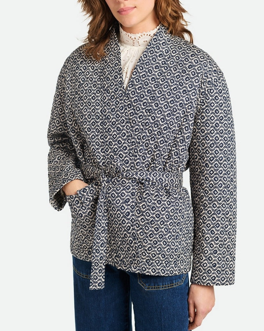 Belted Jacket - Ecru/Navy