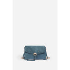 Othilia Small Velvet Leather Bag - Blue Grey