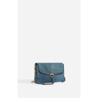 Othilia Small Velvet Leather Bag - Blue Grey