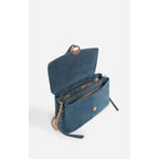 Othilia Small Velvet Leather Bag - Blue Grey