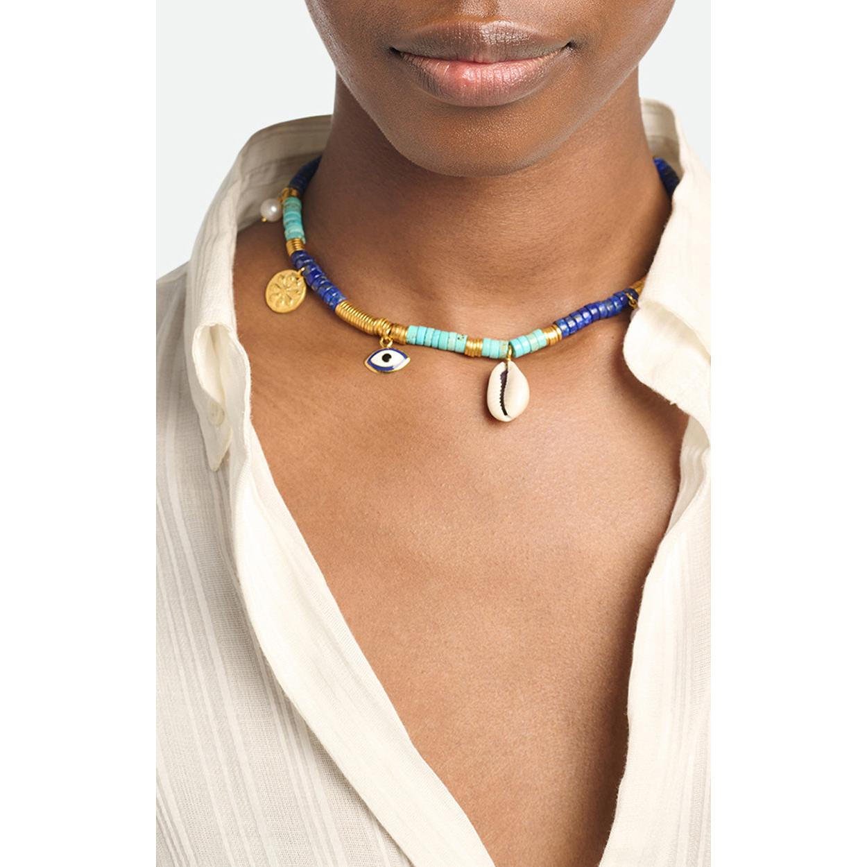 Pearl Necklace - Blue Multico