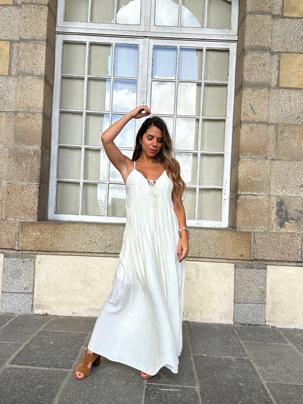 Stella ecru maxi dress