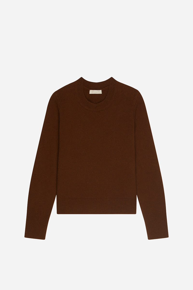 Round-Neck Jumper - Chocolate