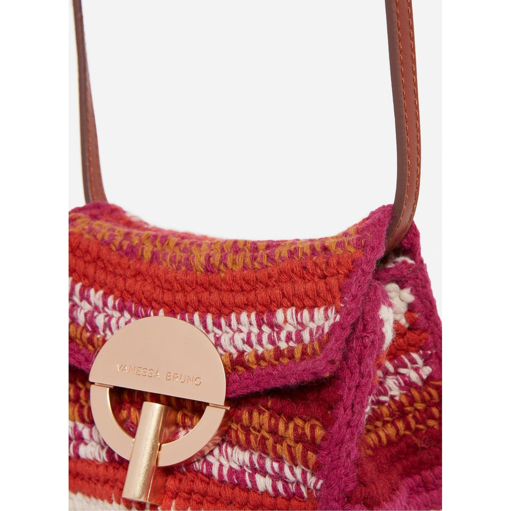 Mini Moon Belt Bag in Wool - Multicolour and Pink