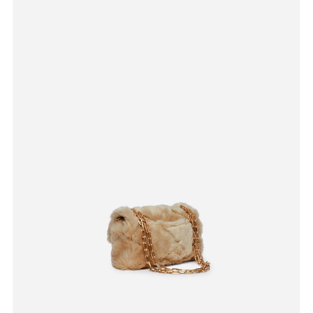 Bolso Nano Moon de Pelo Sintético - Beige