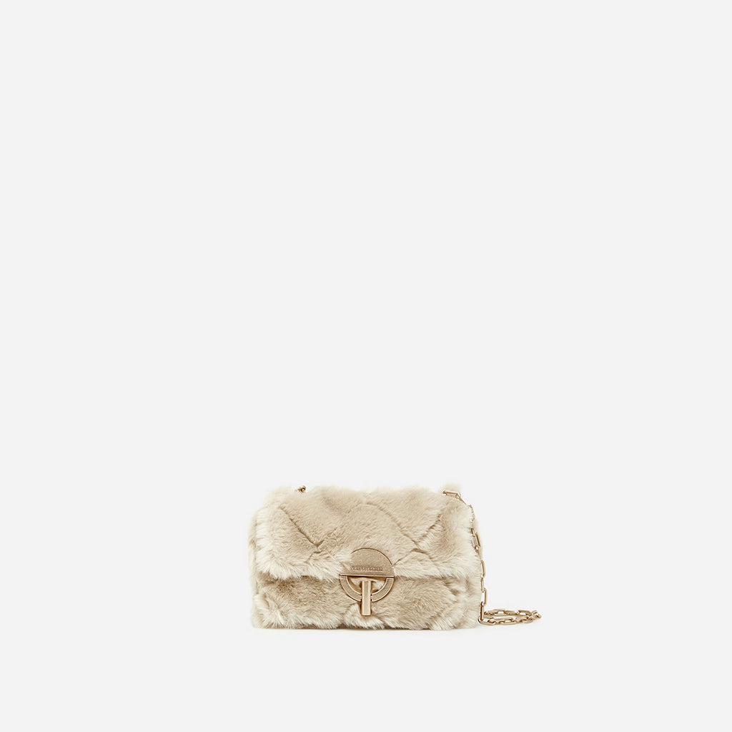 Bolso Nano Moon de Pelo Sintético - Beige