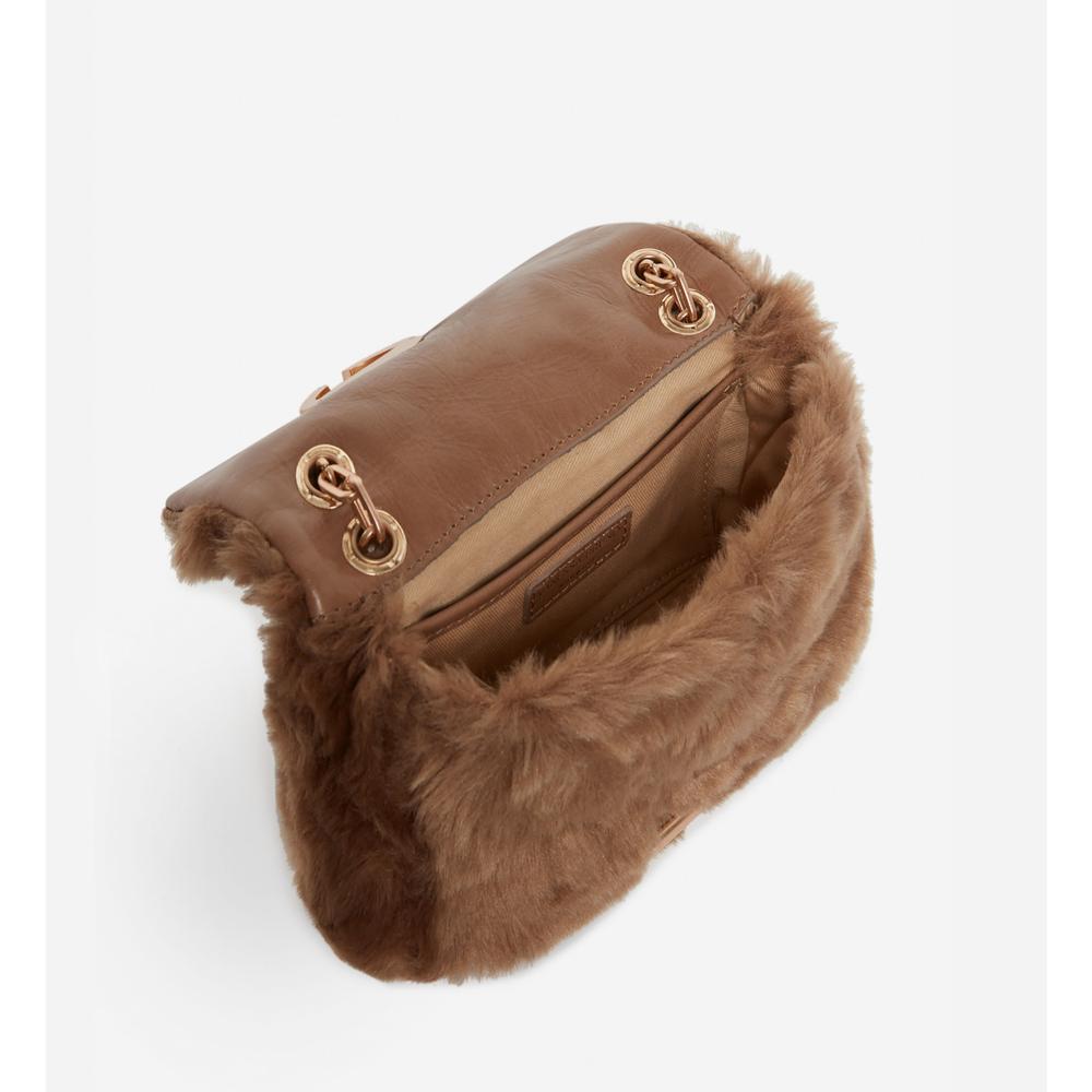 Bolso Nano Moon En Pelo Sintético - Taupe