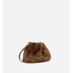 Moon Faux Fur Pouch Bag - Taupe