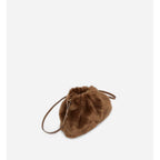 Moon Faux Fur Pouch Bag - Taupe