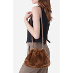 Moon Faux Fur Pouch Bag - Taupe