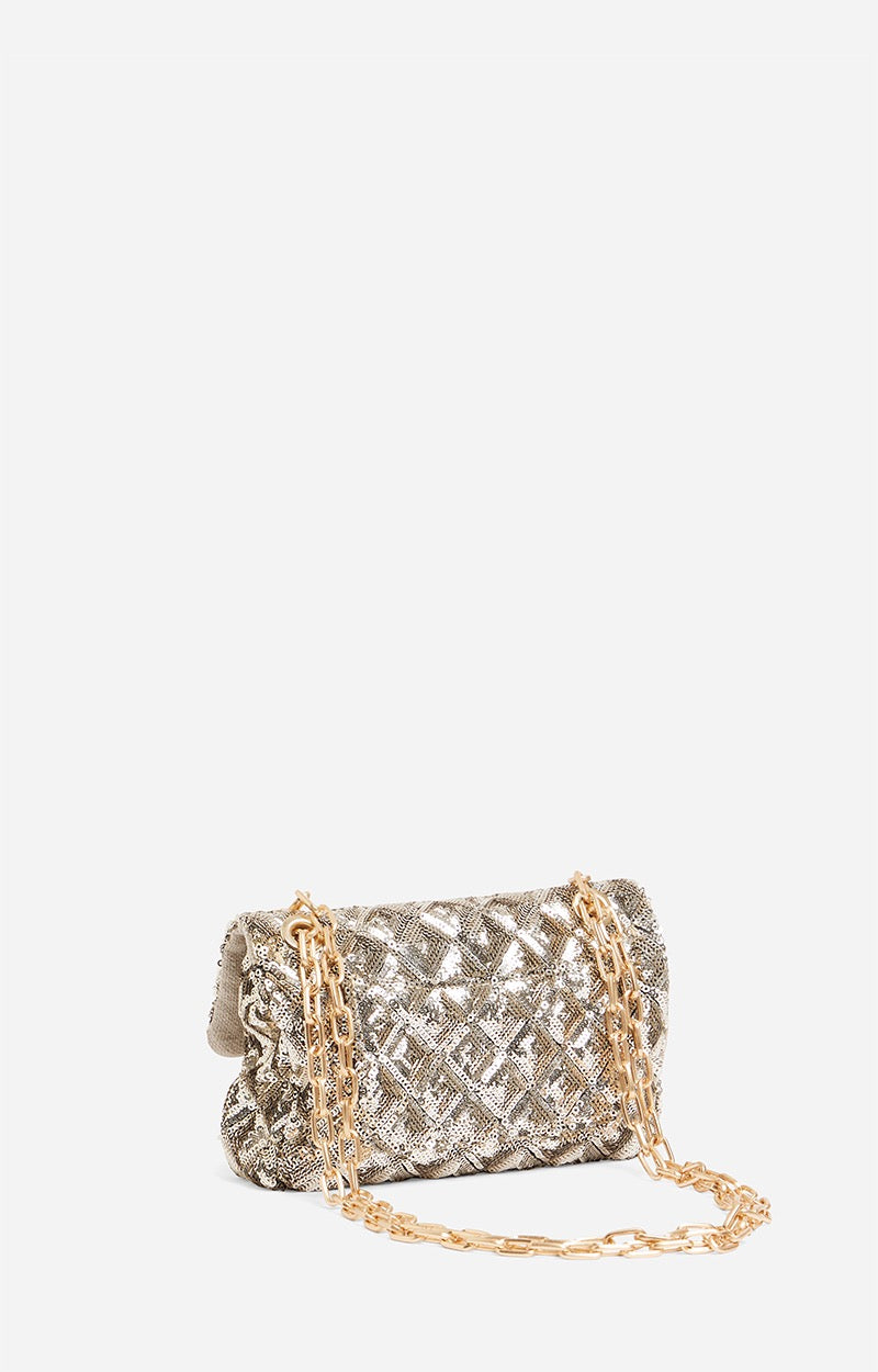 Vanessa Bruno - Sac Nano Moon À Sequins - Pale Gold