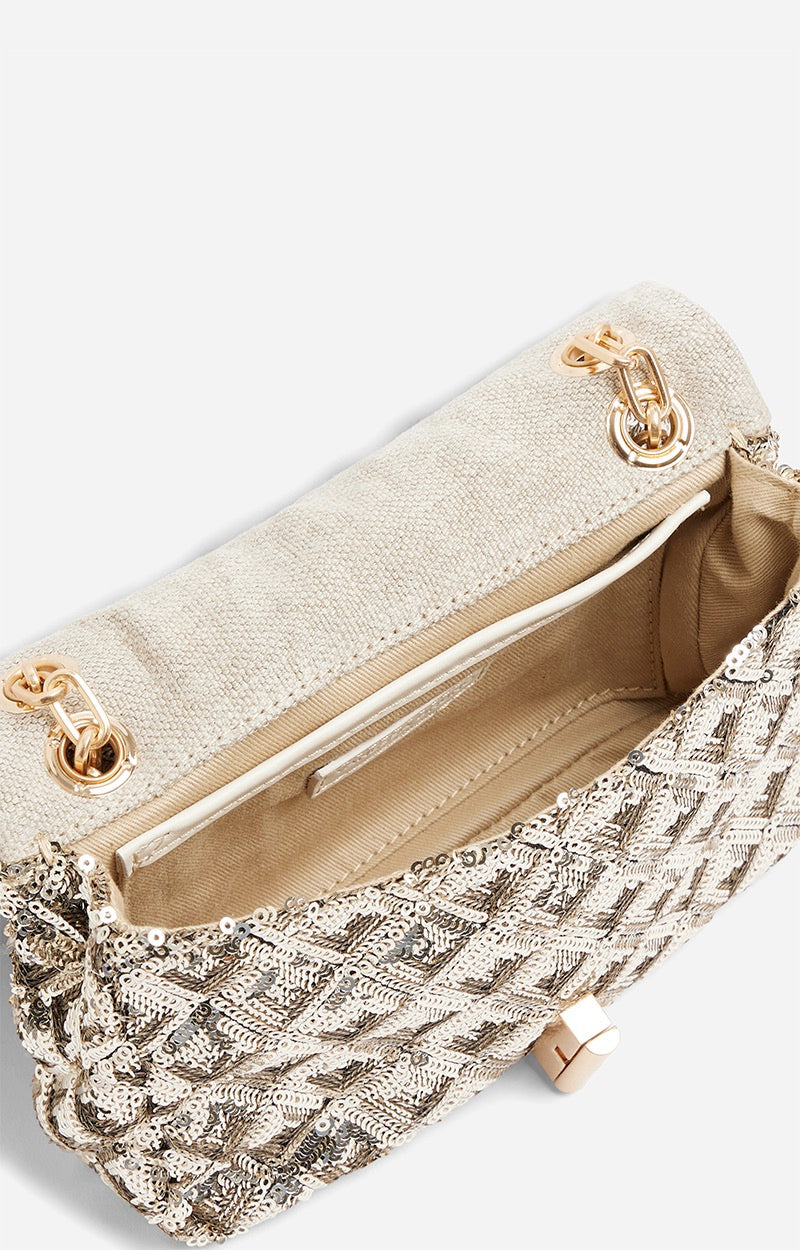 Vanessa Bruno - Sac Nano Moon À Sequins - Pale Gold