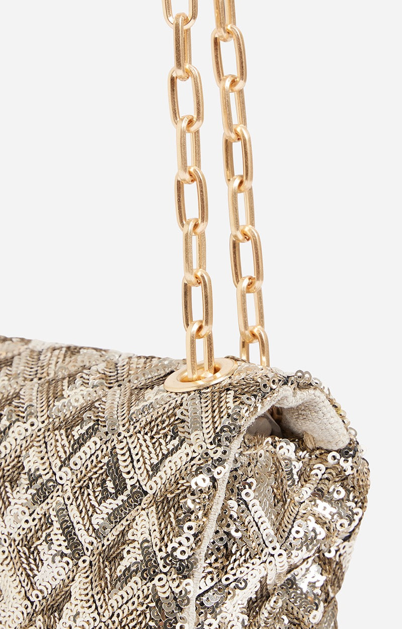 Vanessa Bruno - Sac Nano Moon À Sequins - Pale Gold