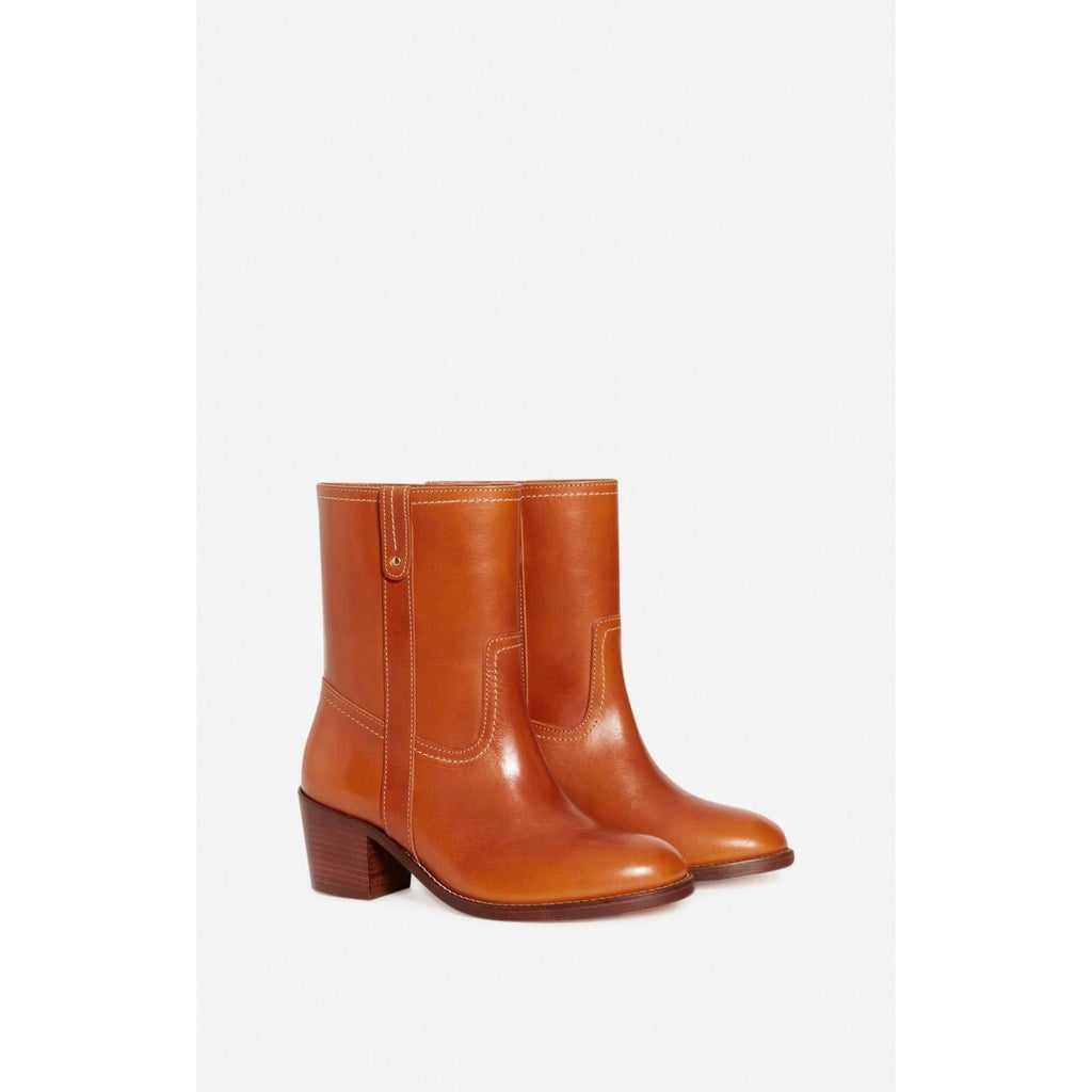 Bottines En Cuir À Tannage Végétal - Miel