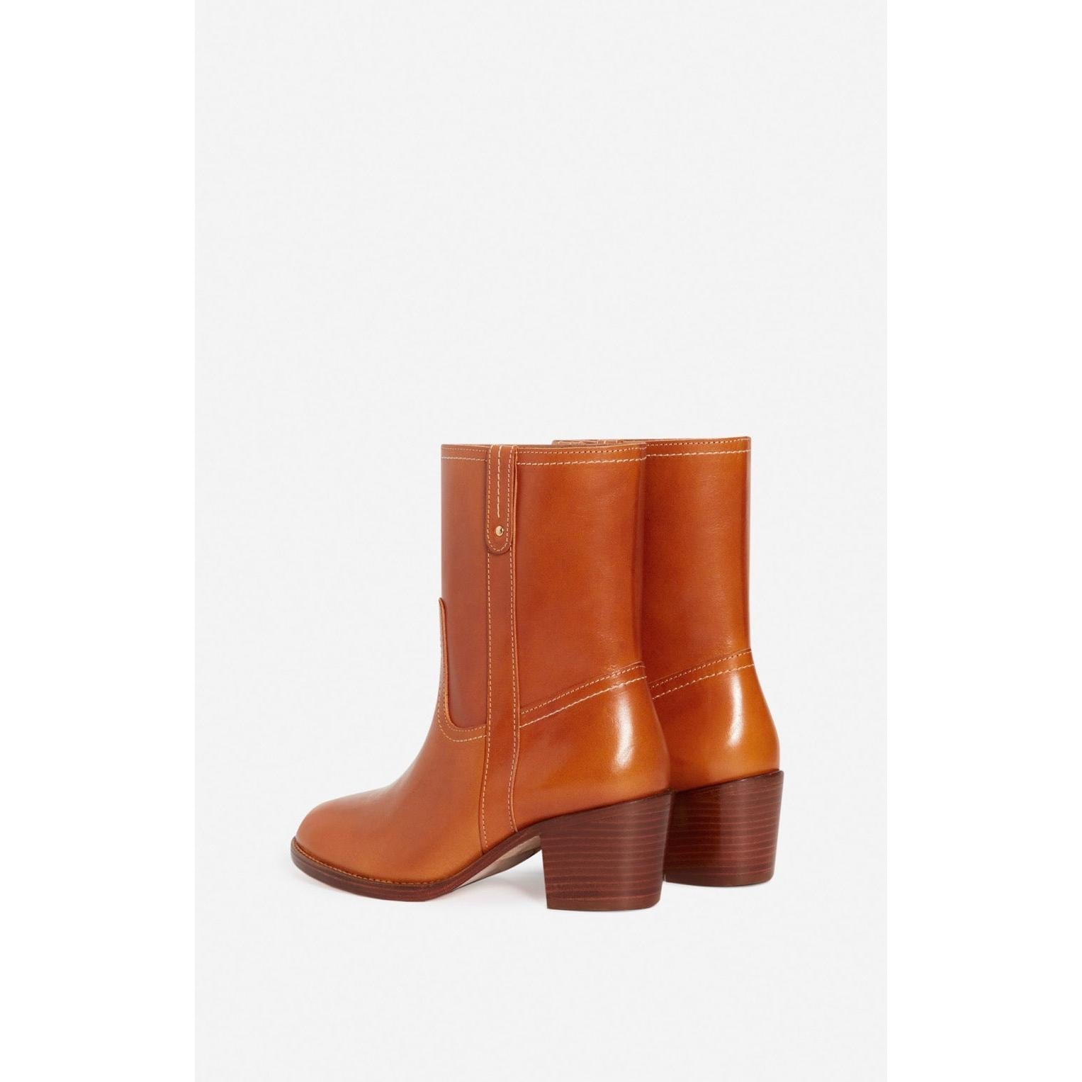 Bottines En Cuir À Tannage Végétal - Miel