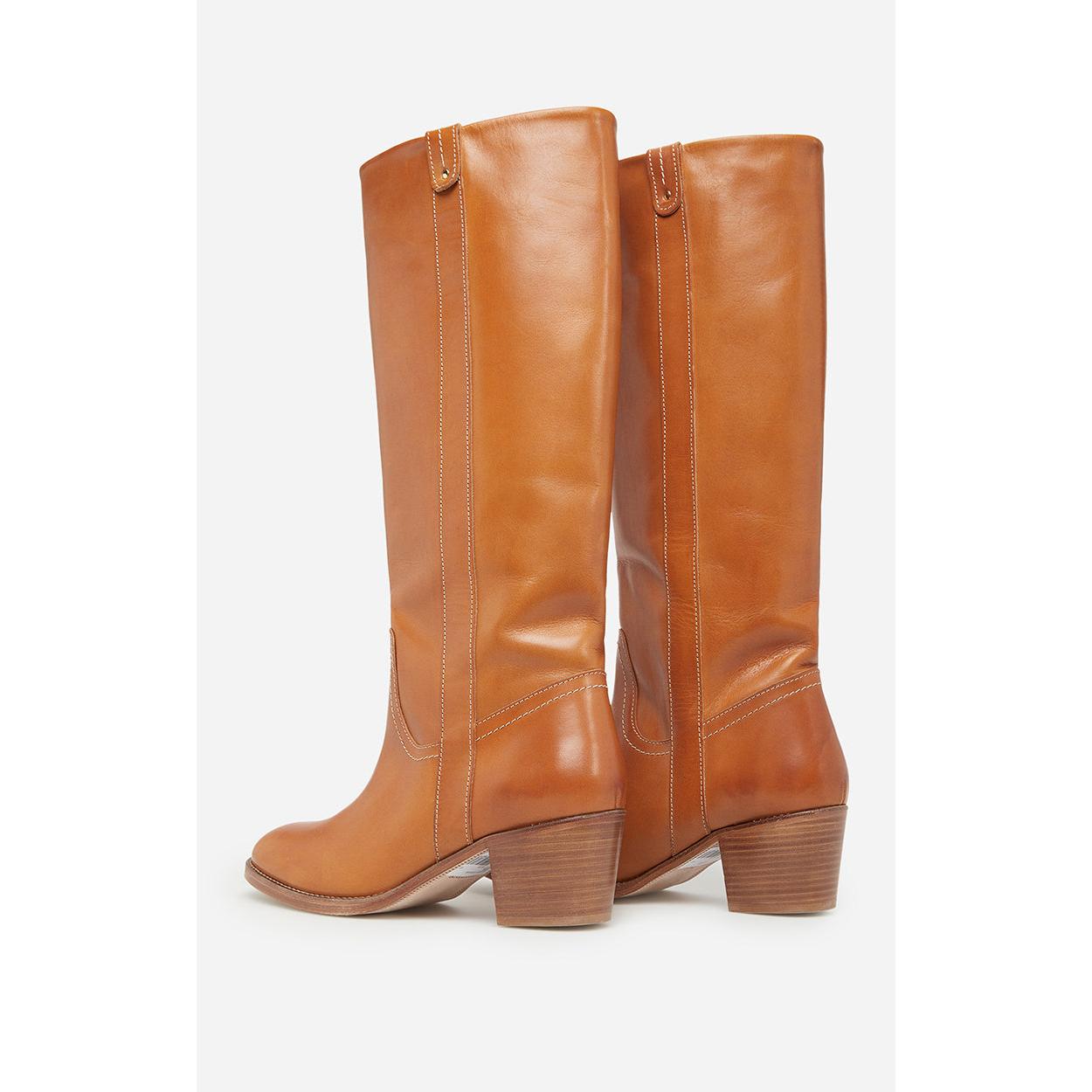 Bottes En Cuir À Tannage Végétal - Miel