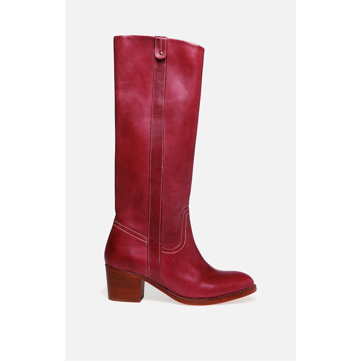 Botas de Cuero Curtido Vegetal - Frambuesa