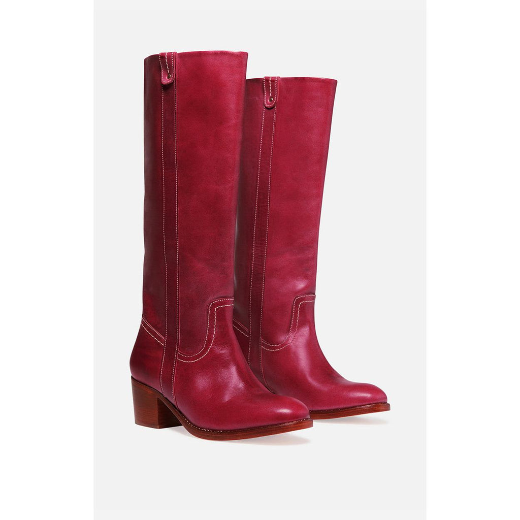 Botas de Cuero Curtido Vegetal - Frambuesa