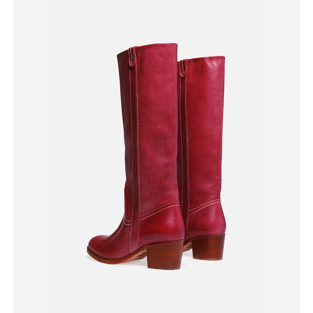 Botas de Cuero Curtido Vegetal - Frambuesa